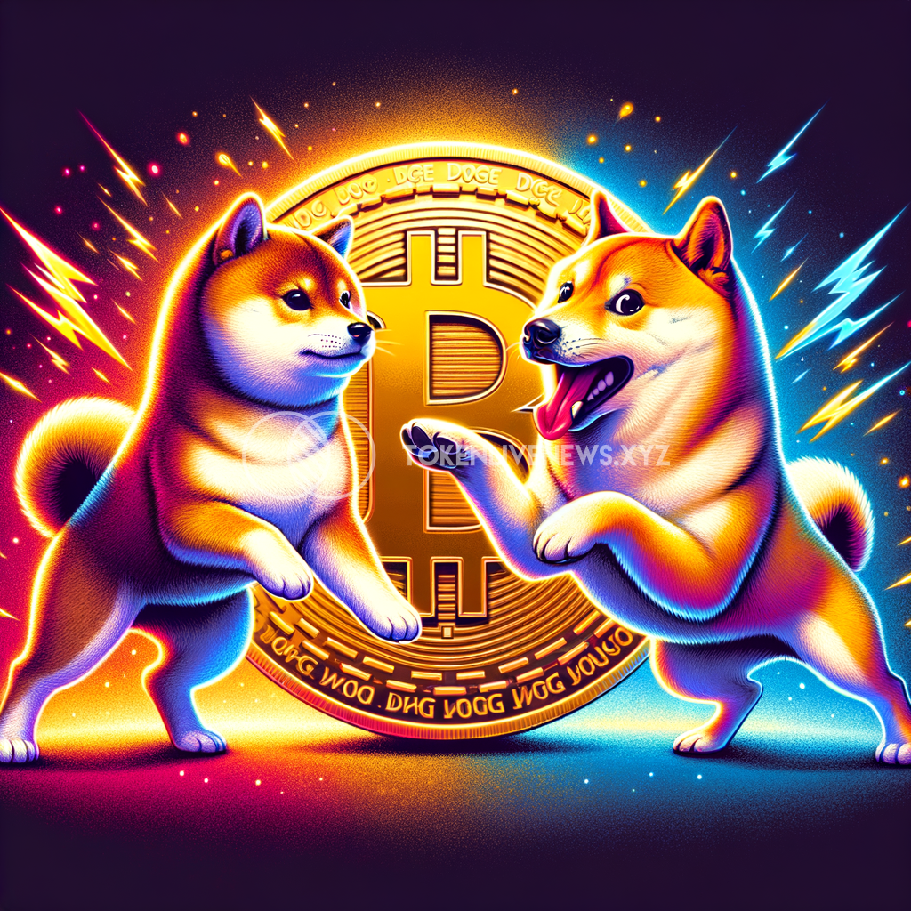 Dogecoin vs. Shiba Inu digital art, trending on artstation, hd